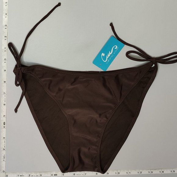 NWT California Waves Side Tie String Brown bikini bottom - Picture 4 of 7